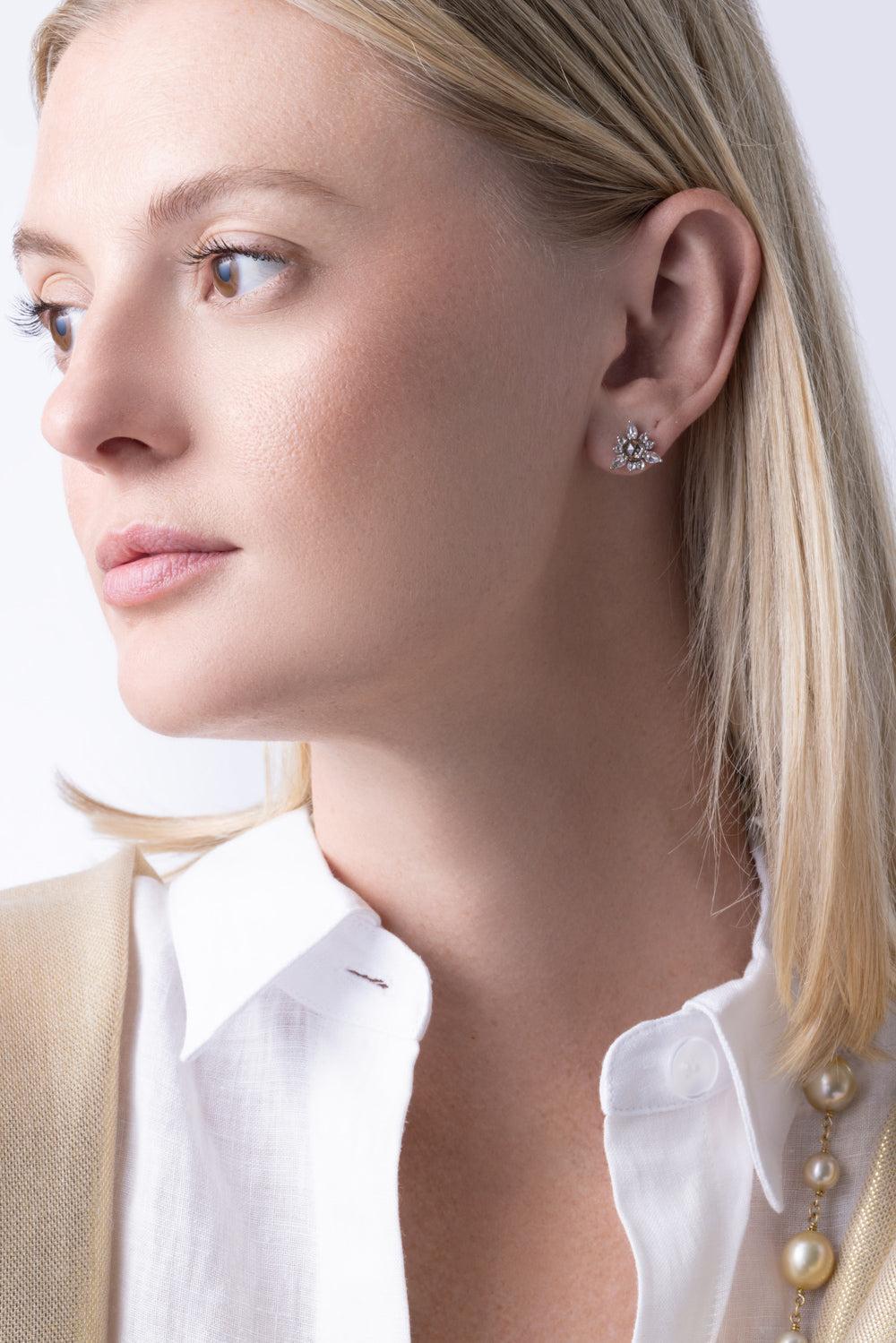 Diamond Pearl Detachable Earrings-YELLOW GOLD-JEWELRYFINE JEWELEARRING-PARULINA