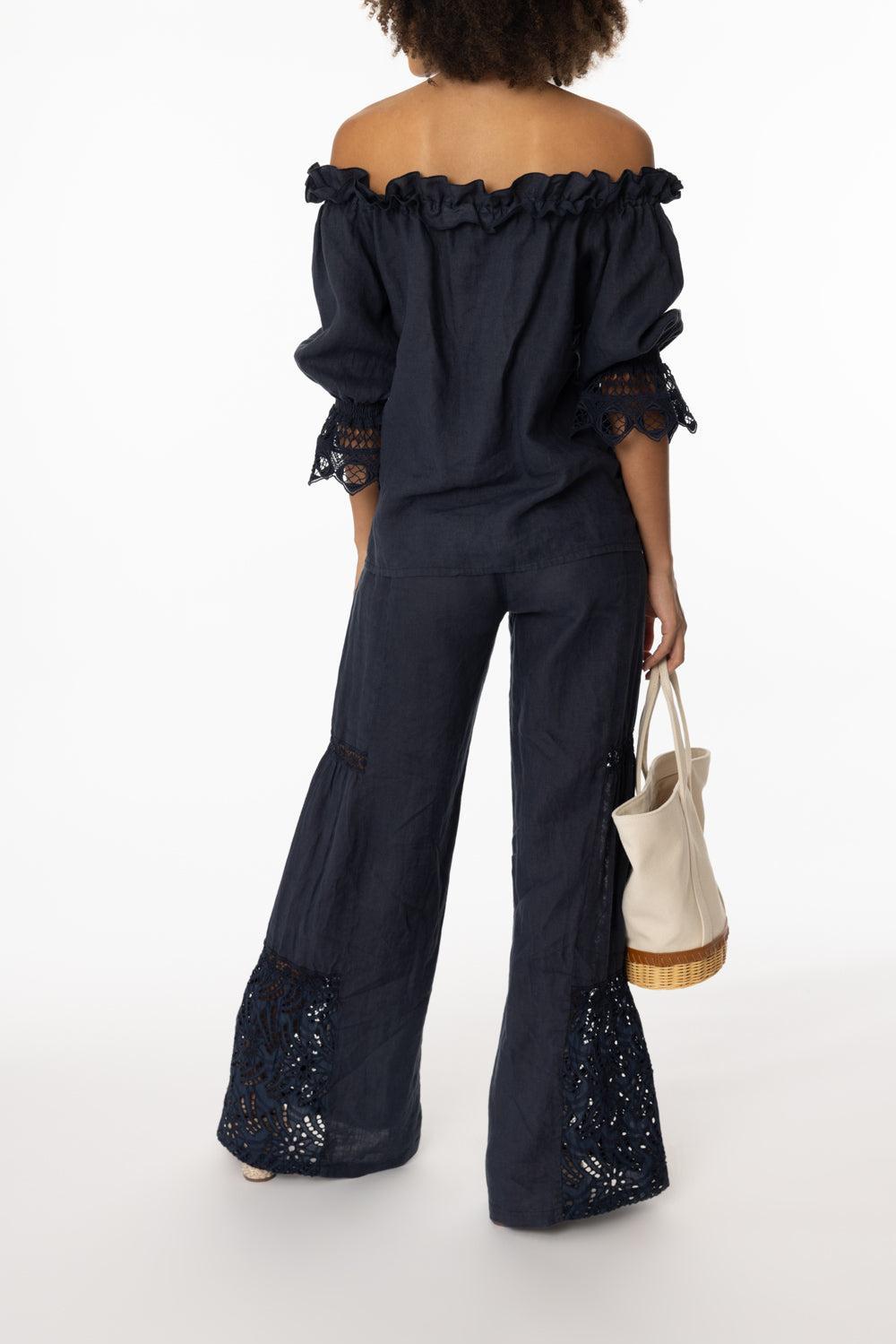 Cecina Blouse-NAVY-XS-CLOTHINGTOPBLOUSE-TEMPTATION POSITANO