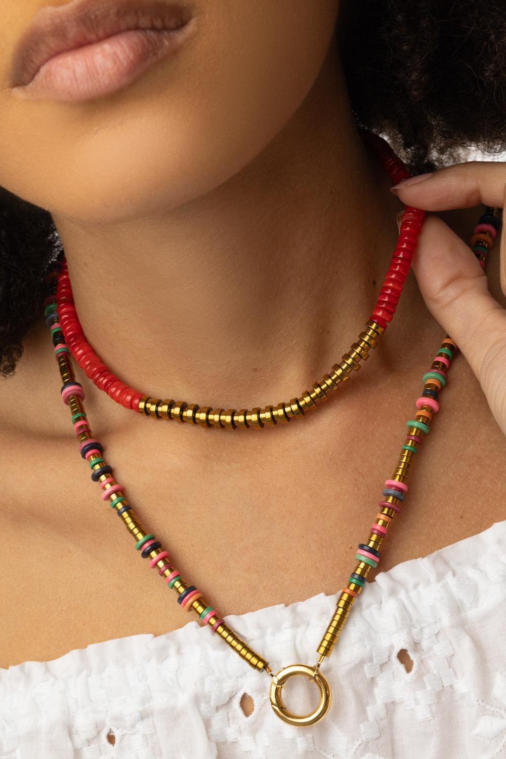 Red Iris Prime Hematite Necklace-RED-JEWELRYBOUTIQUENECKLACE O-HIJAS DE PUKA