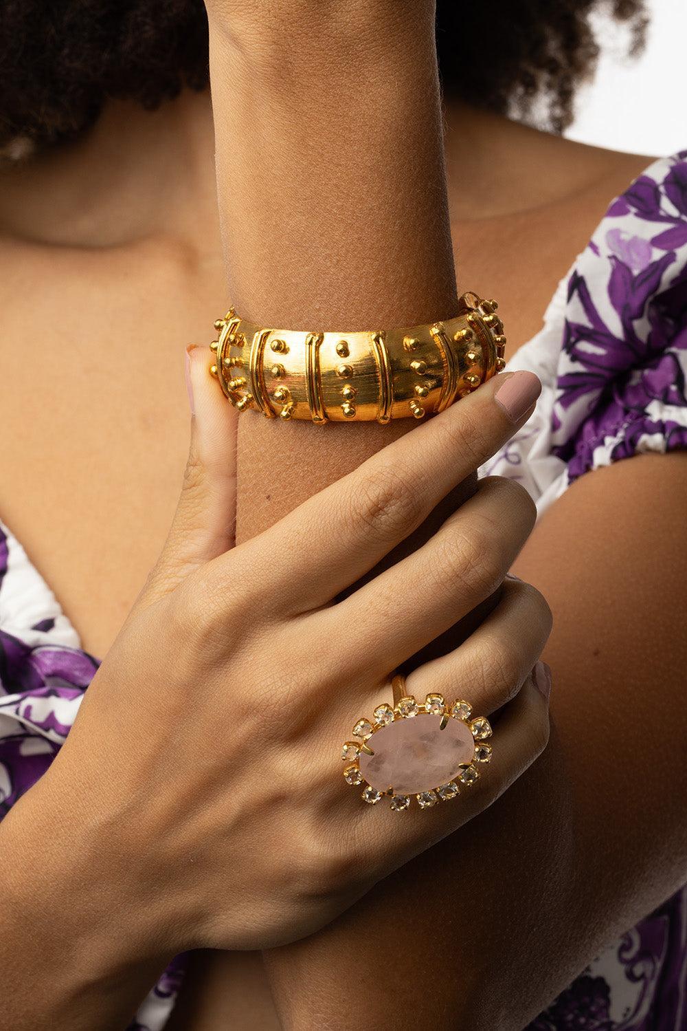 Gipsy Cuff Bracelet-YELLOW-JEWELRYBOUTIQUEBRACELET O-SYLVIA TOLEDANO