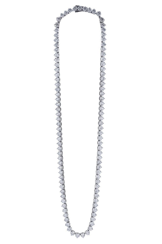 Lab-Grown Diamond Three Prong Tennis Necklace-WHITE GOLD-18-JEWELRYFINE JEWELNECKLACE O-WITH LOVE TRAVEL