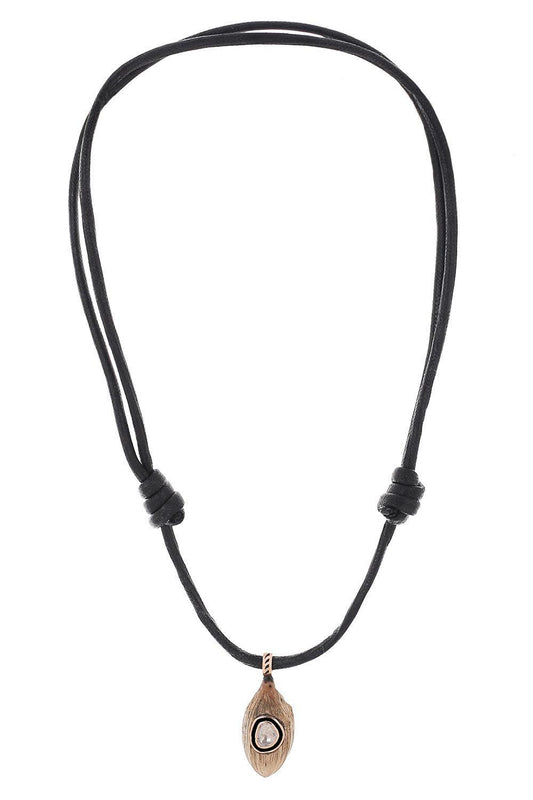 Diamond Large Classic Coquito Polki Shell Necklace-ROSE GOLD-JEWELRYFINE JEWELNECKLACE O-DEZSO BY SARA BELTRAN