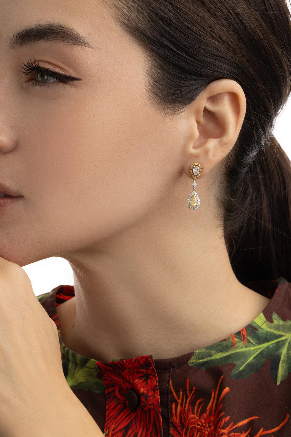 Fancy Diamond Drop Earrings-WHITE GOLD-JEWELRYFINE JEWELEARRING-ALEXANDER LAUT