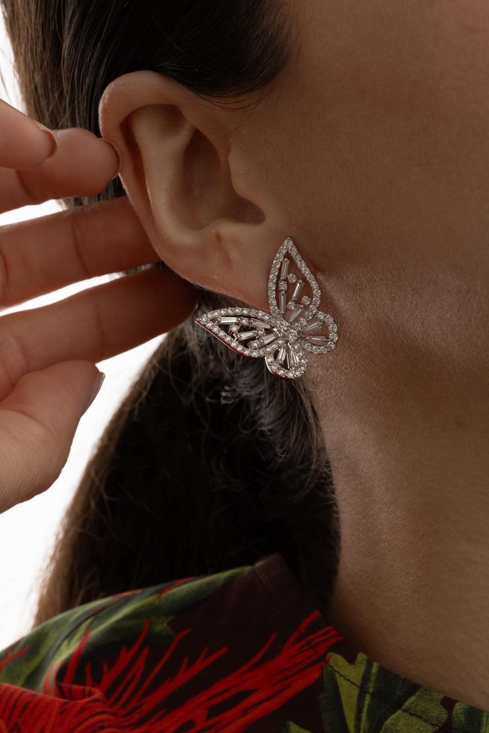 Diamond Butterfly Earrings-WHITE GOLD-JEWELRYFINE JEWELEARRING-ALEXANDER LAUT