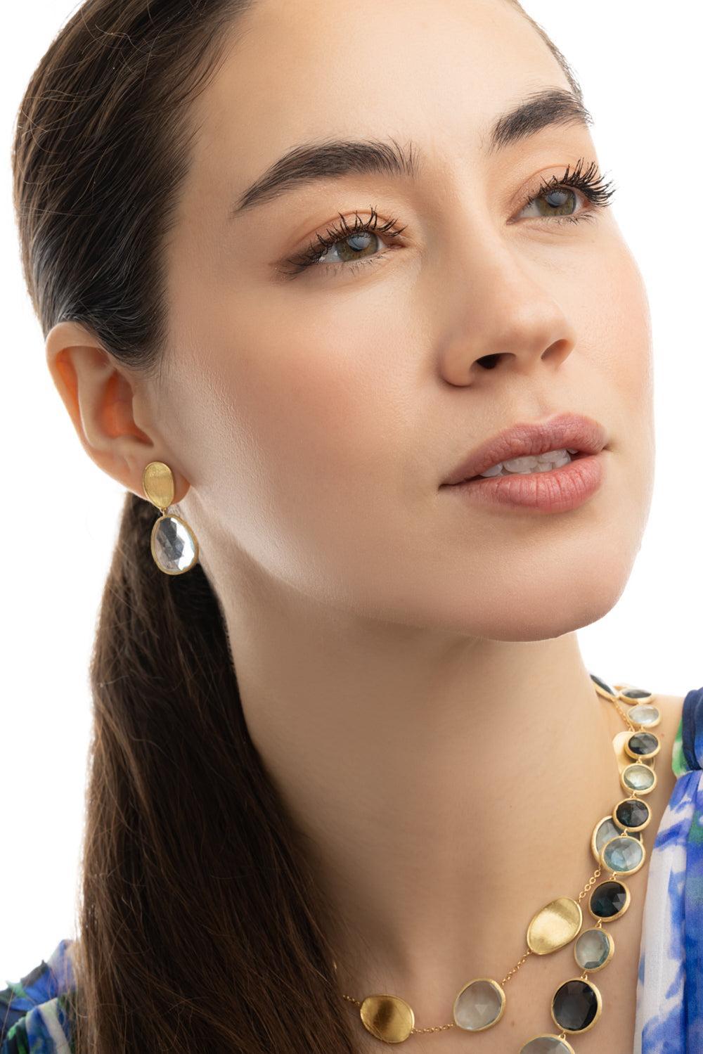 Sky Topaz Lunaria Earrings-YELLOW GOLD-JEWELRYFINE JEWELEARRING-MARCO BICEGO