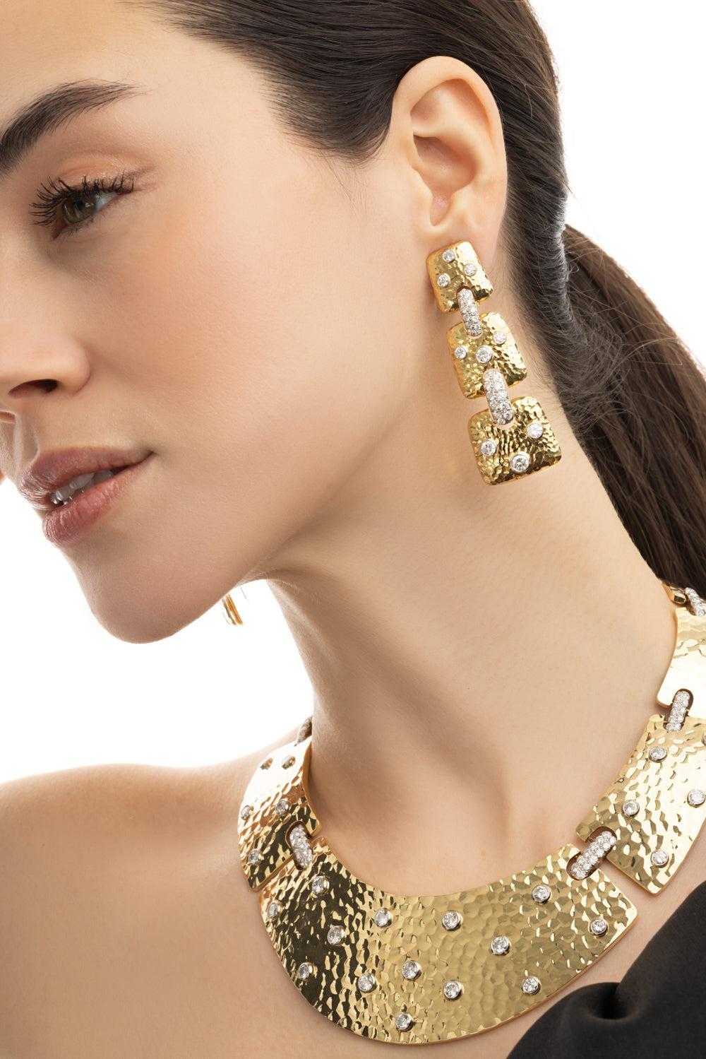 Diamond Starlight Earrings-YELLOW GOLD-JEWELRYFINE JEWELEARRING-DAVID WEBB