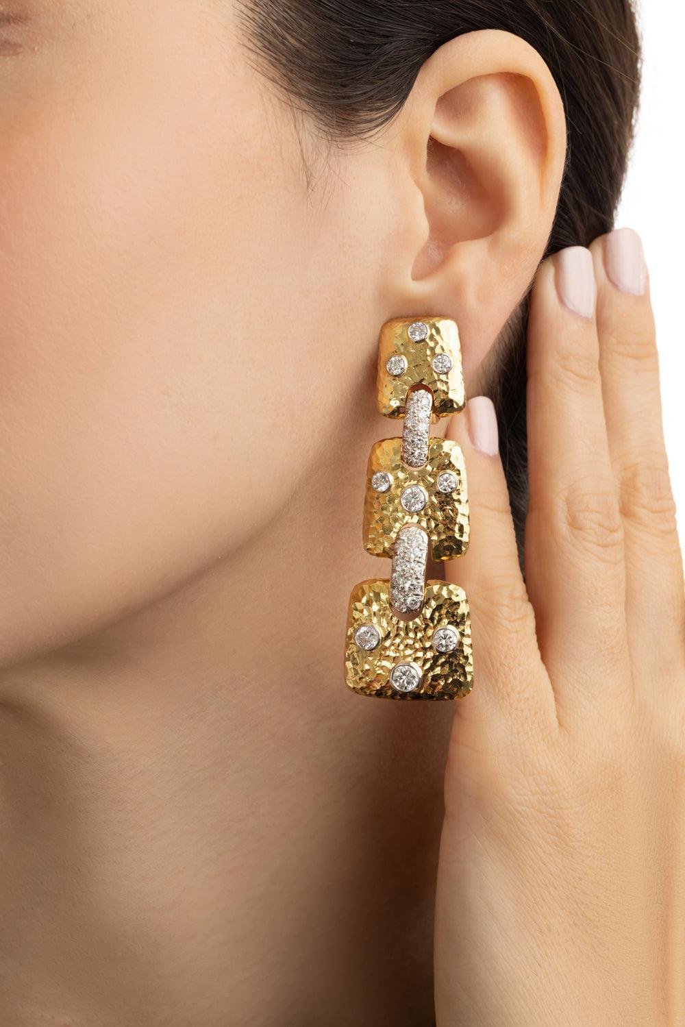 Diamond Starlight Earrings-YELLOW GOLD-JEWELRYFINE JEWELEARRING-DAVID WEBB