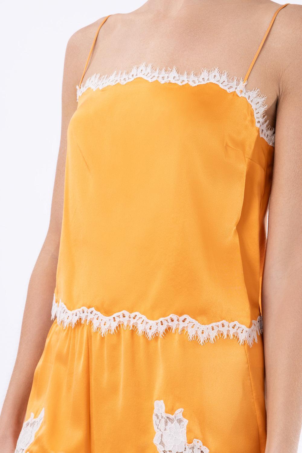 Loure Lace Trim Top-ORANGE-XS-CLOTHINGTOPTANK-DOEN