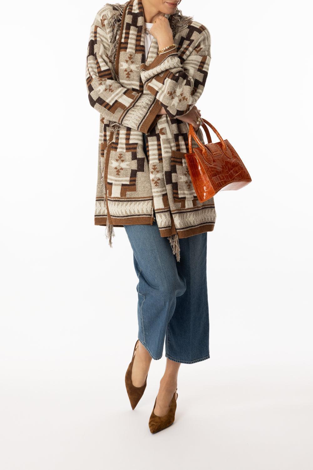 Jair Long Fringe Cardigan-NATRLMLT-XS-CLOTHINGTOPCARDIGAN-L'AGENCE