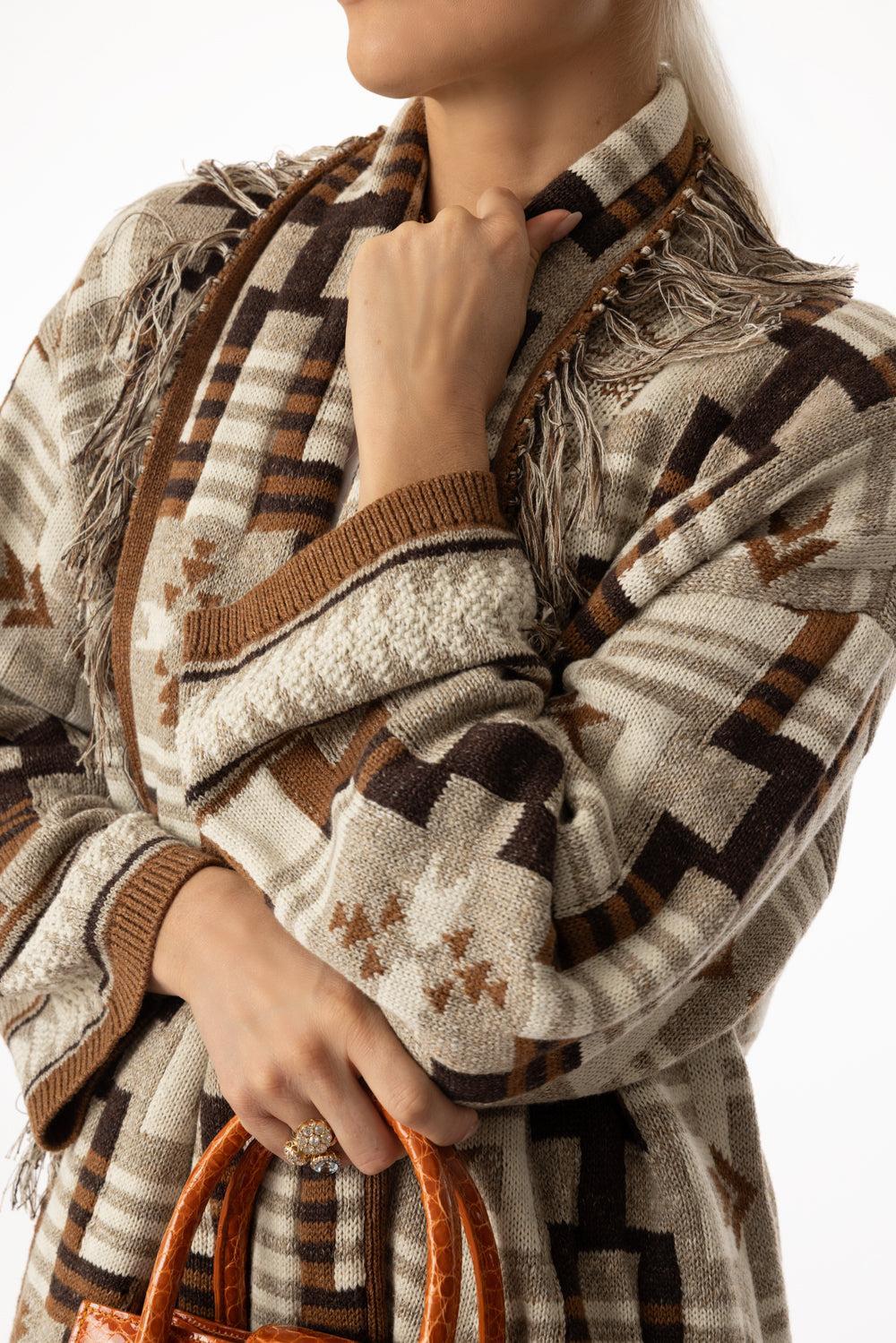Jair Long Fringe Cardigan-NATRLMLT-XS-CLOTHINGTOPCARDIGAN-L'AGENCE