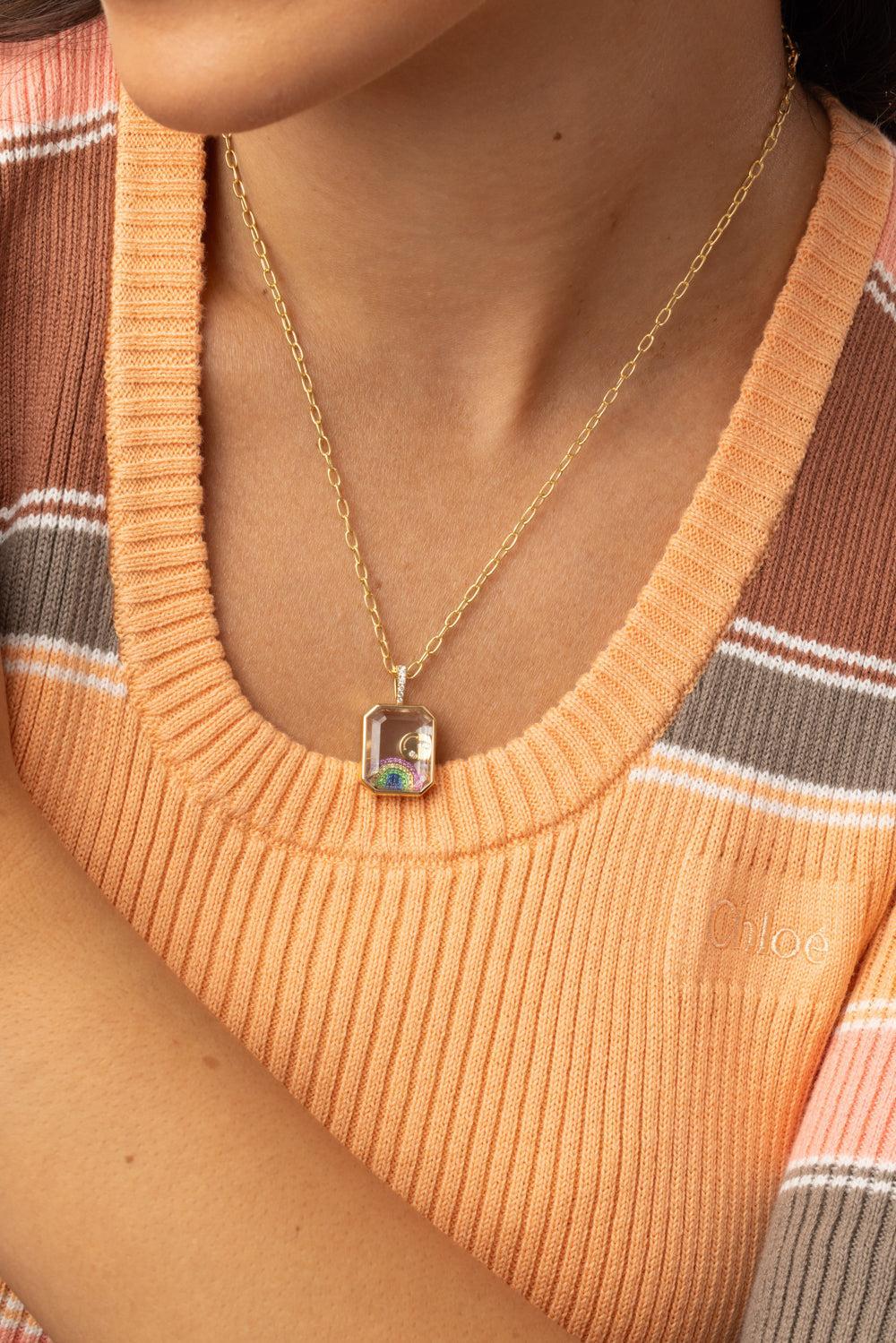 Small Happy Face Charm-YELLOW GOLD-JEWELRYFINE JEWELPENDANT-LOQUET