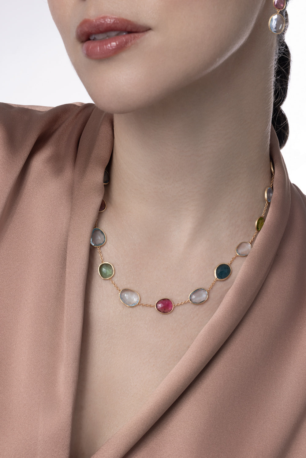 Tourmaline Topaz Unico Necklace-YELLOW GOLD-16.5-JEWELRYFINE JEWELNECKLACE O-MARCO BICEGO