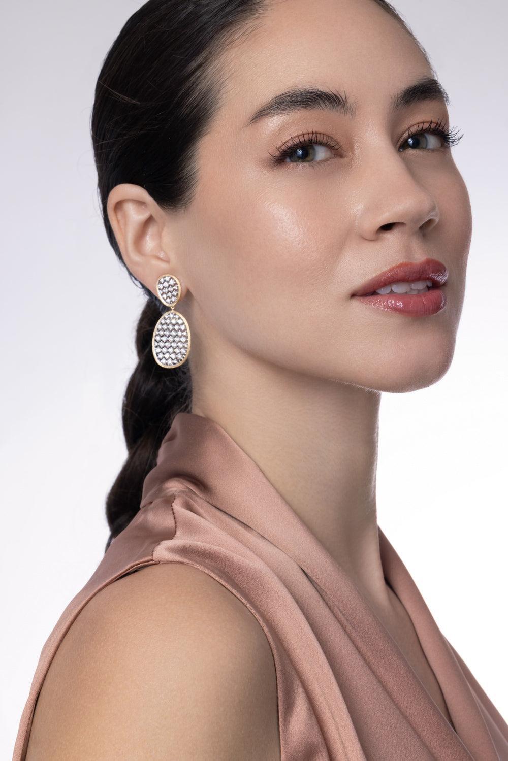 Diamond Lunaria Petal Earrings-YELLOW GOLD-JEWELRYFINE JEWELEARRING-MARCO BICEGO