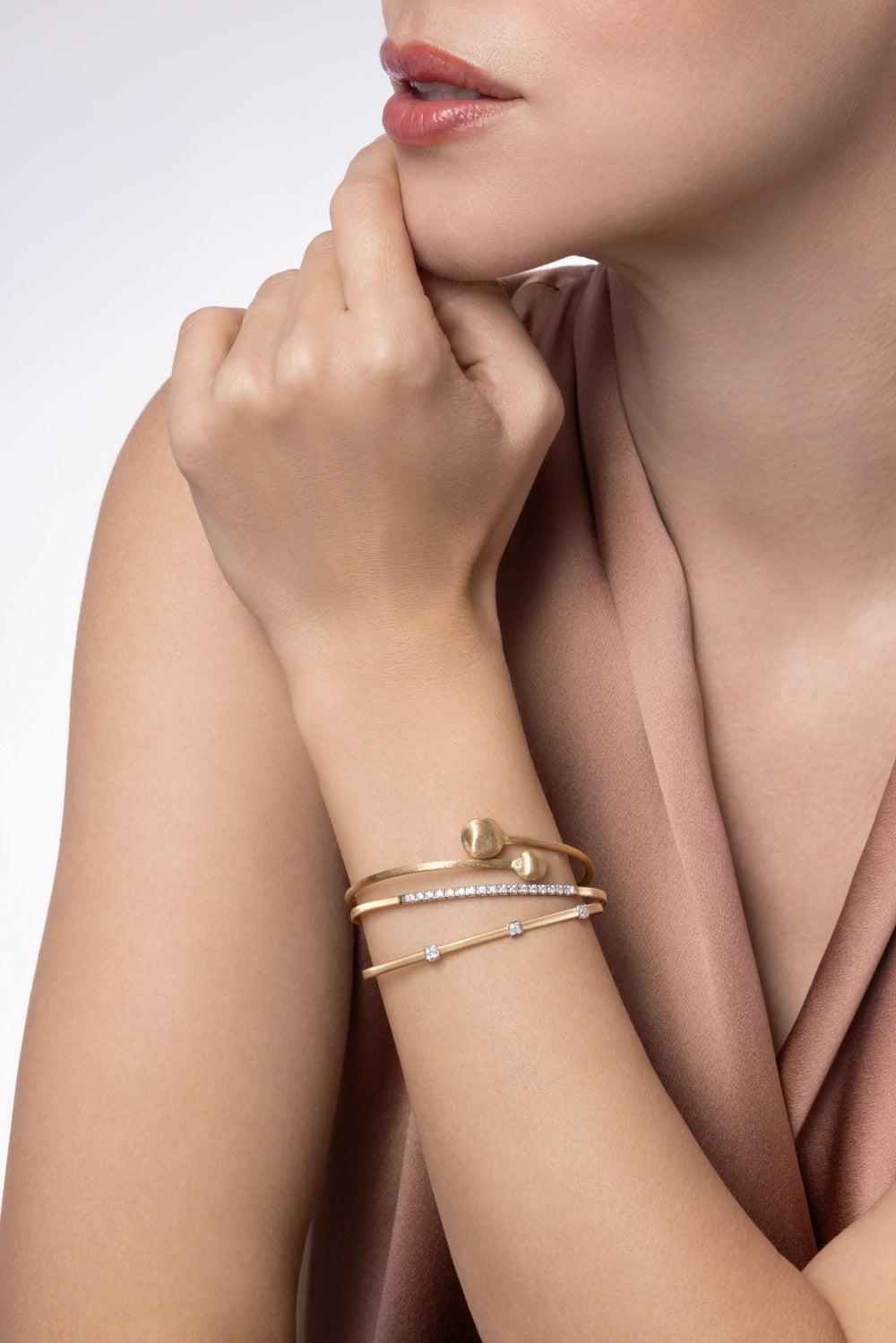 Africa Hugging Bangle Bracelet-YELLOW GOLD-2.25-JEWELRYFINE JEWELBRACELET O-MARCO BICEGO