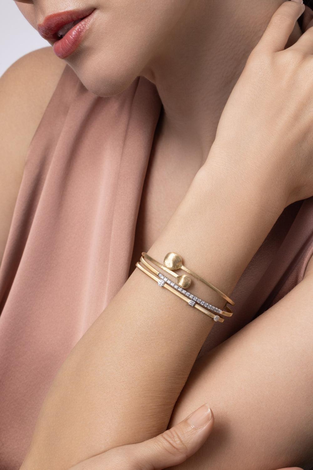 Africa Hugging Bangle Bracelet-YELLOW GOLD-2.25-JEWELRYFINE JEWELBRACELET O-MARCO BICEGO