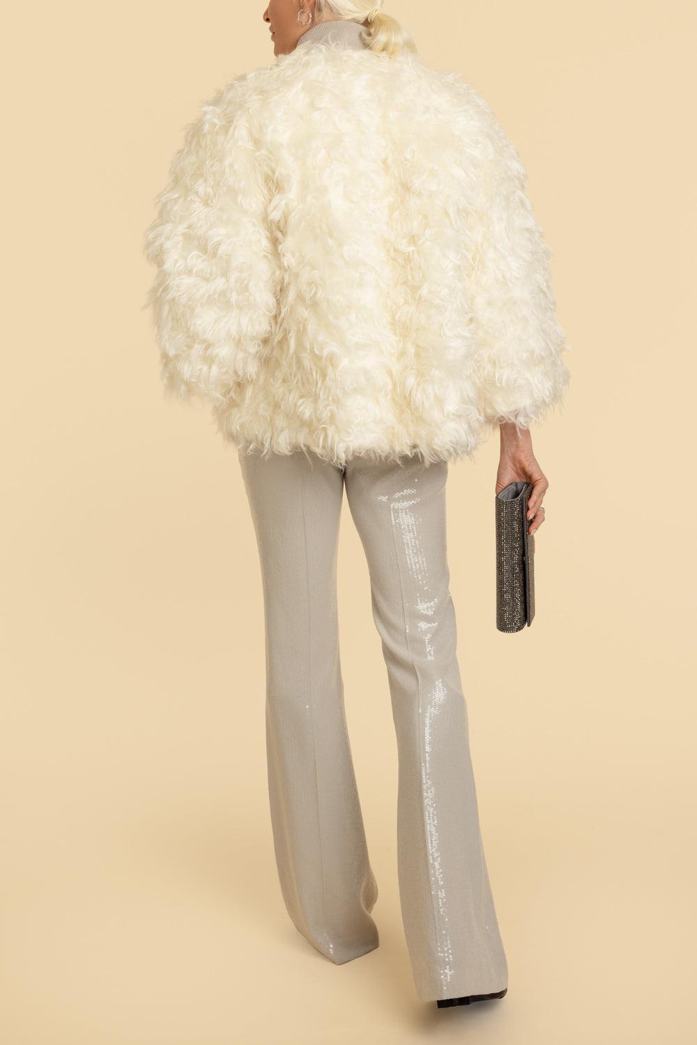 Side Zip Flare Pant - Oyster Sequin-OYSTER-4-CLOTHINGPANTEVENING-MICHAEL KORS COLLECTION