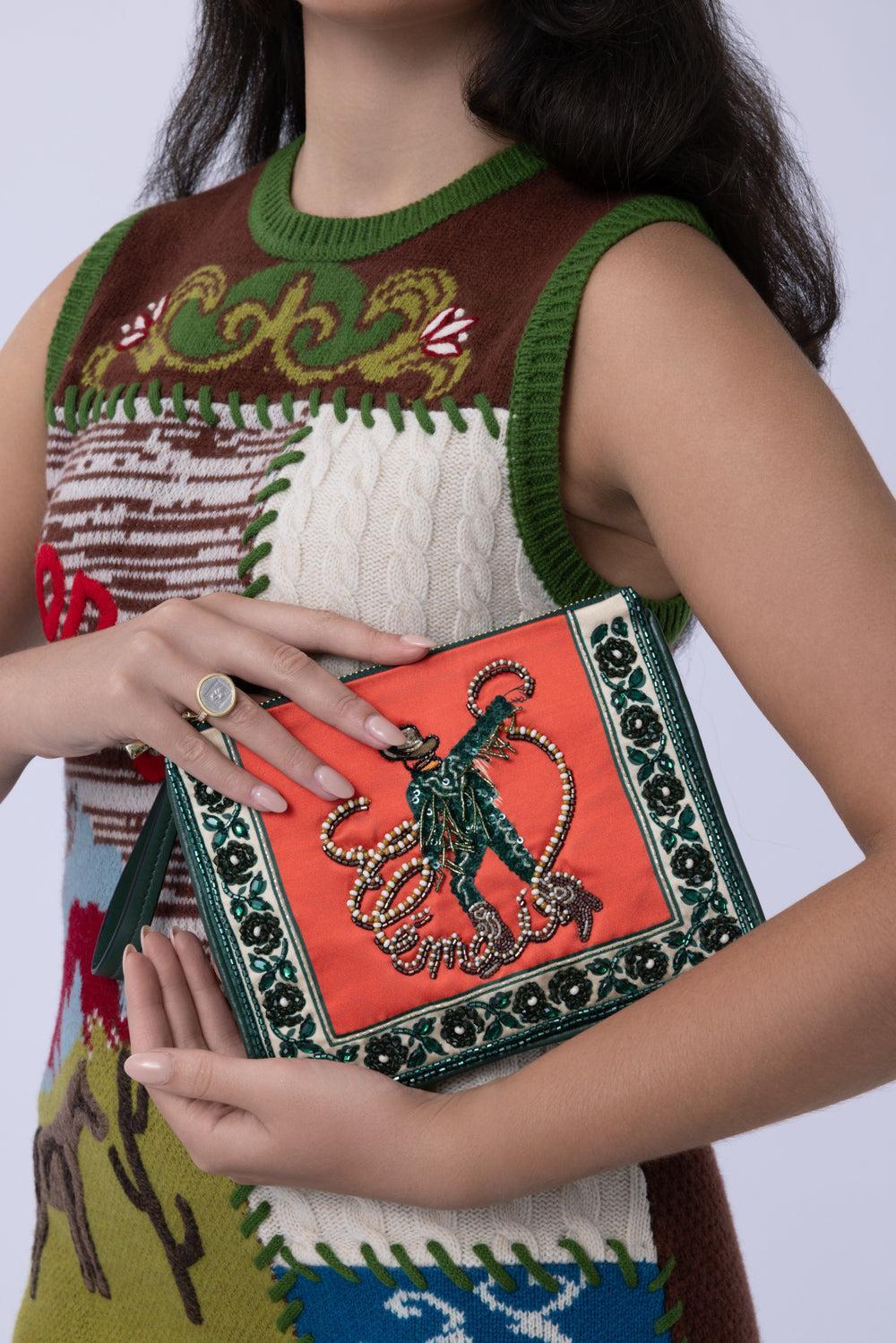 Ace Cowboy Embellished Clutch-NOVELTY-O/S-HANDBAGCLUTCHES-ALEMAIS