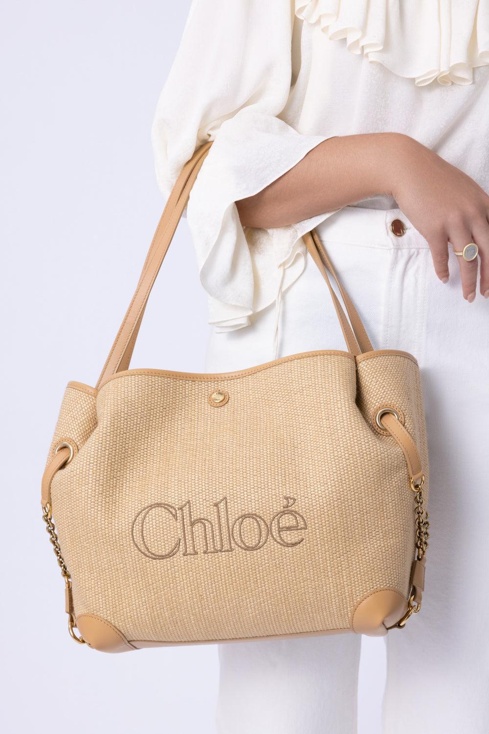Clover Raffia Bag - Bleached Brown-BROWN-HANDBAGSHOULDER-CHLOÉ