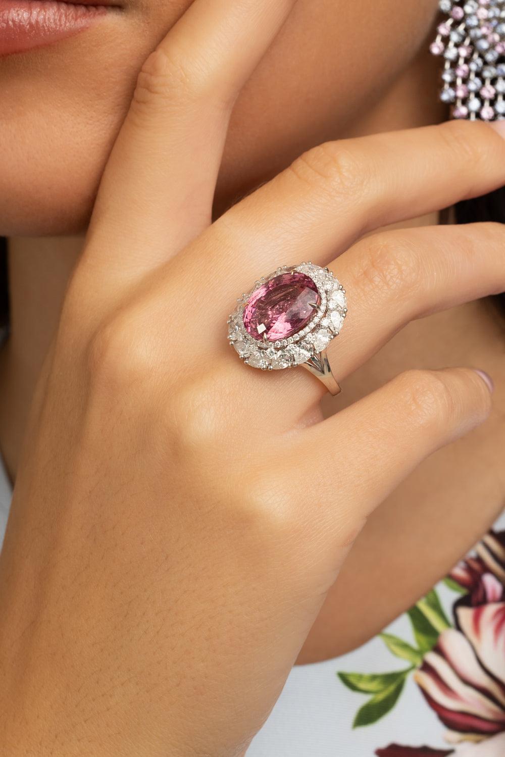 Spinel Diamond Ring-WHITE GOLD-6.5-JEWELRYFINE JEWELRING-ALEXANDER LAUT