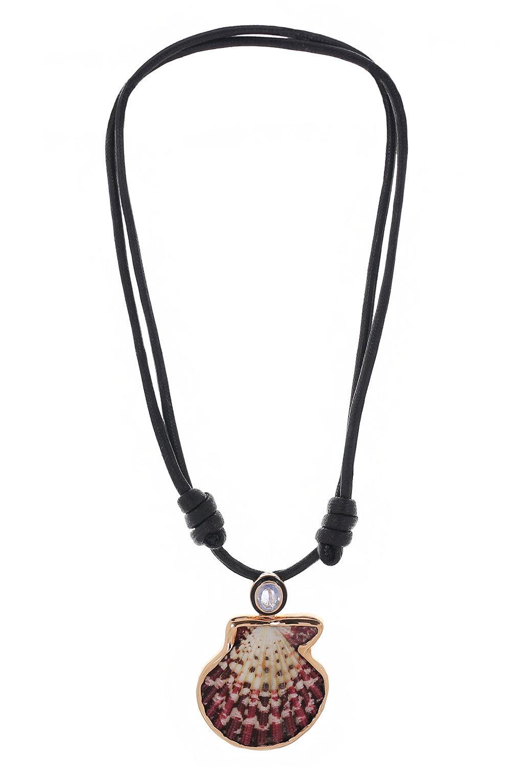 Blue Sapphire Scallop Necklace-ROSE GOLD-JEWELRYFINE JEWELNECKLACE O-DEZSO BY SARA BELTRAN
