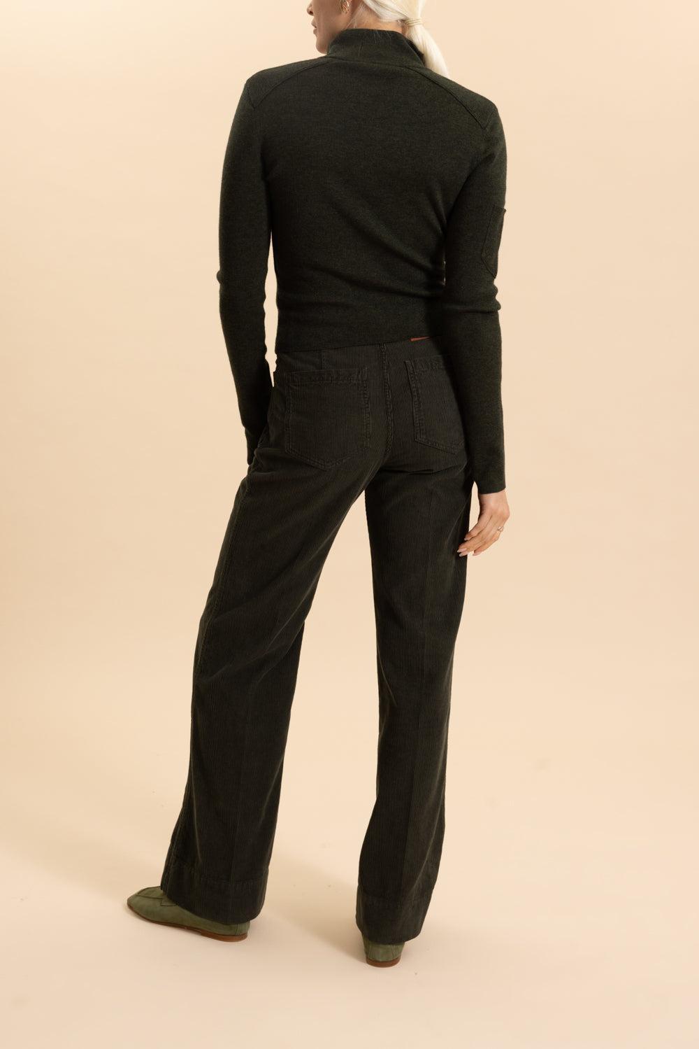 Patch Detail Zipped Top-OREGANO-XS-CLOTHINGTOPKNITS-VICTORIA BECKHAM