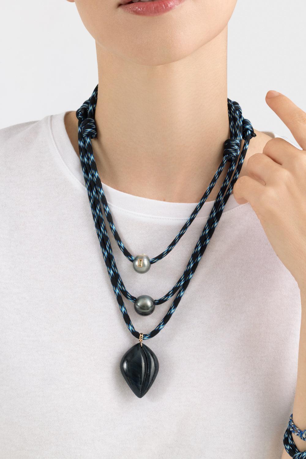 Gray Pearl Bead-ROSE GOLD-JEWELRYFINE JEWELNECKLACE O-DEZSO BY SARA BELTRAN