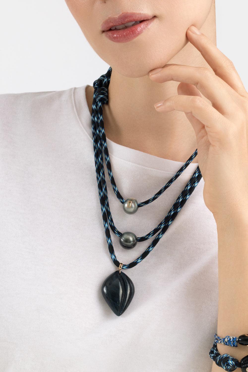 Gray Pearl Bead-ROSE GOLD-JEWELRYFINE JEWELNECKLACE O-DEZSO BY SARA BELTRAN