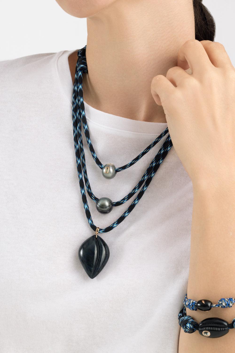 Gray Pearl Bead-ROSE GOLD-JEWELRYFINE JEWELNECKLACE O-DEZSO BY SARA BELTRAN