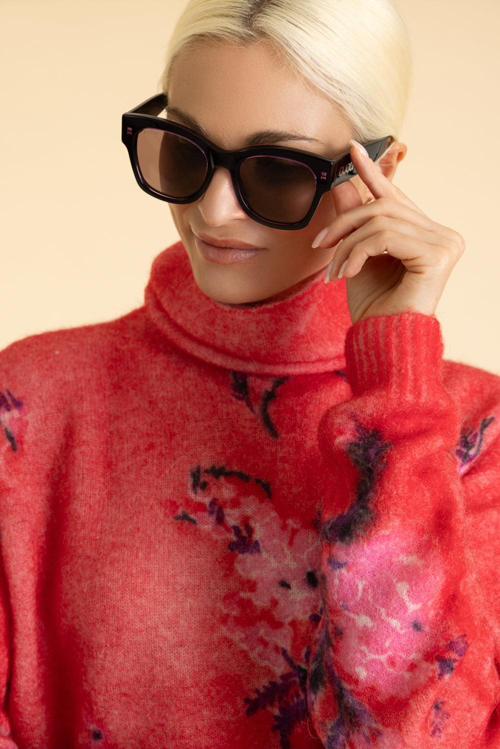 Square Sunglasses-BKBKVIOL-ACCESSORIESUNGLASSES-GUCCI