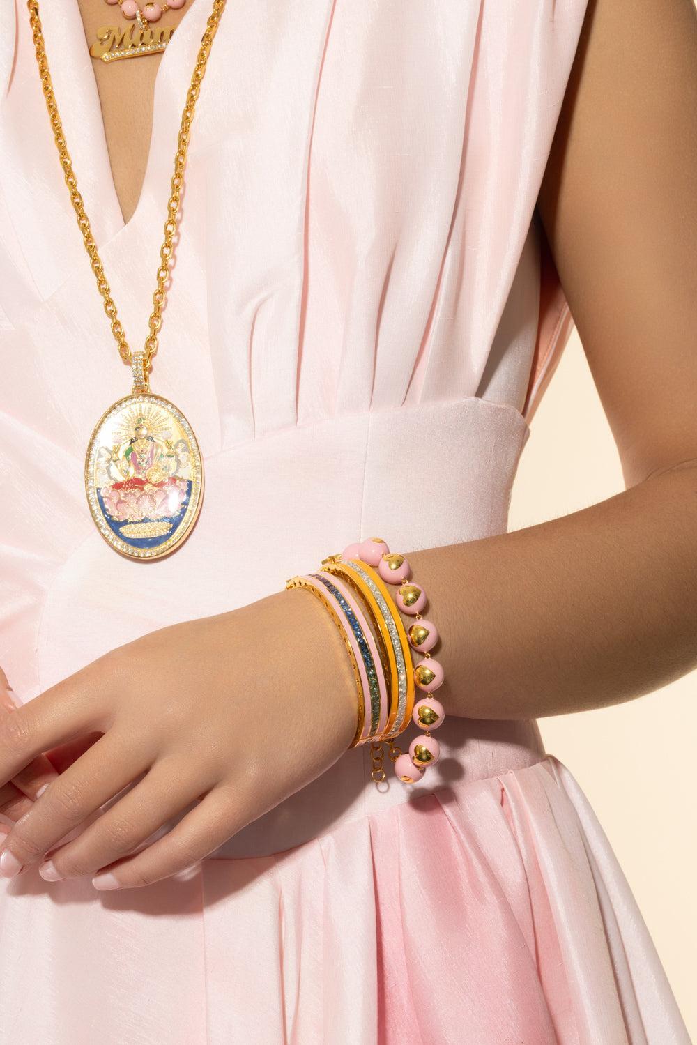 Bubblegum Heart Bracelet-YELLOW GOLD-JEWELRYFINE JEWELBRACELET O-BUDDHA MAMA