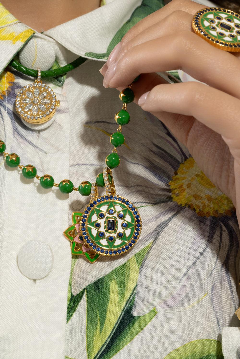 Diamond Mandala Locket-YELLOW GOLD-JEWELRYFINE JEWELPENDANT-BUDDHA MAMA
