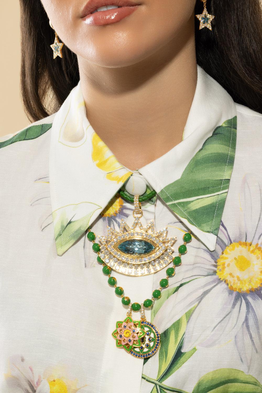 Army Green Cord-YELLOW GOLD-JEWELRYFINE JEWELNECKLACE O-BUDDHA MAMA