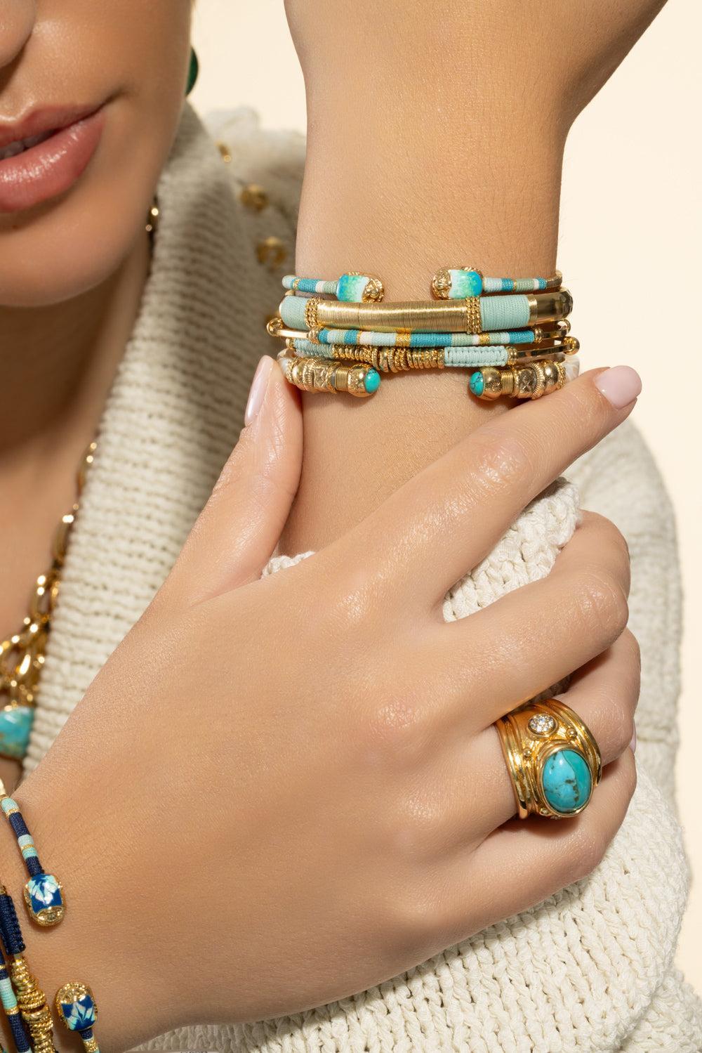 Turquoise Thread Macao Bracelet-TURQ-JEWELRYBOUTIQUEBRACELET O-GAS BIJOUX