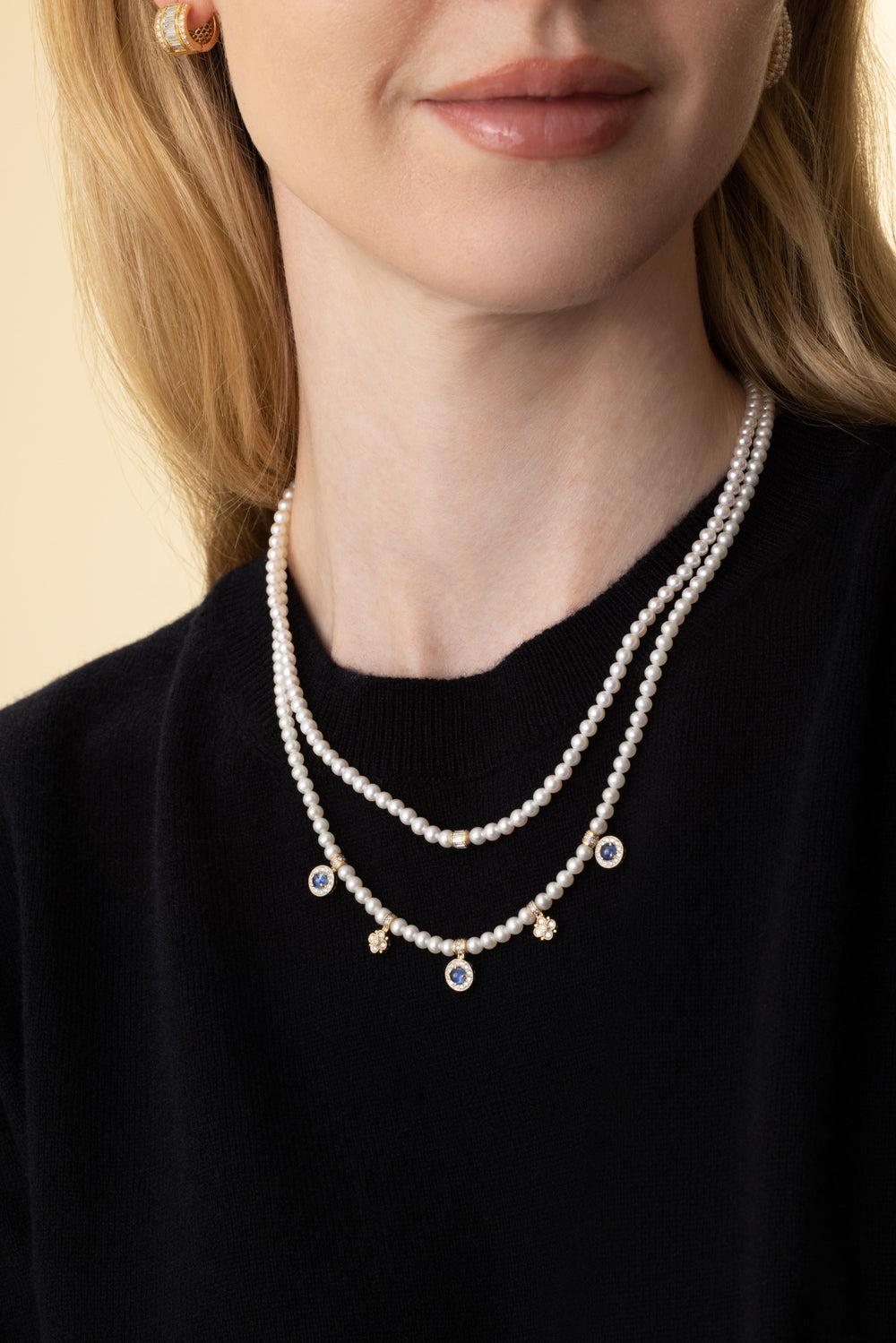 Blue Sapphire Pearl Kyoto Necklace-YELLOW GOLD-JEWELRYFINE JEWELNECKLACE O-MOKSH