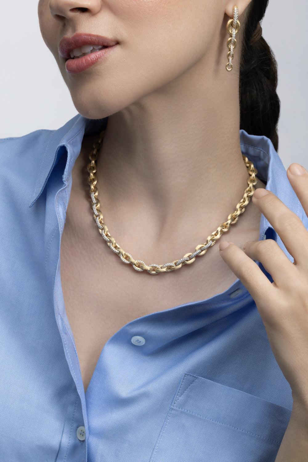 Diamond Libera Aura Chain Necklace-YELLOW GOLD-JEWELRYFINE JEWELNECKLACE O-NANIS