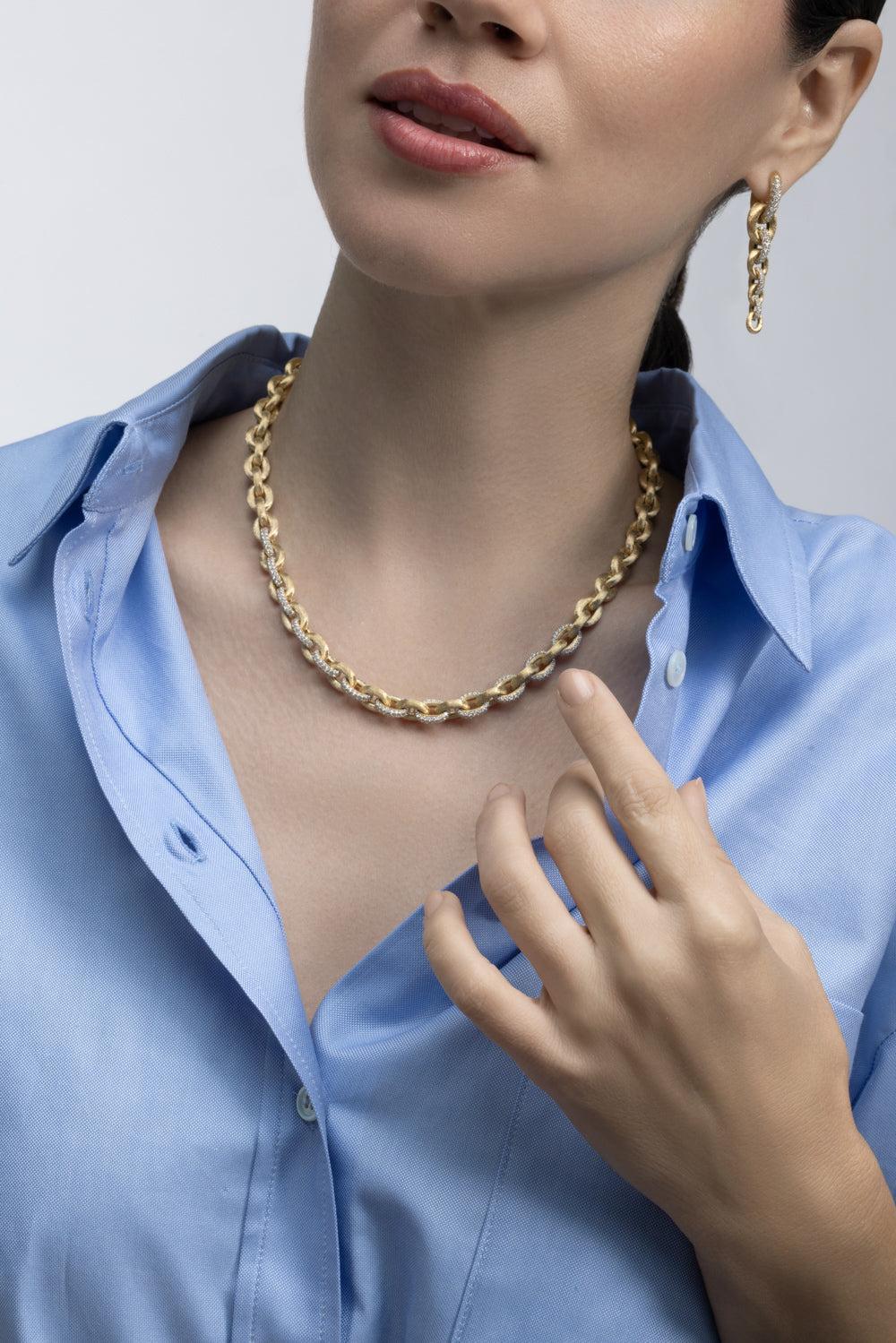 Diamond Libera Aura Chain Necklace-YELLOW GOLD-JEWELRYFINE JEWELNECKLACE O-NANIS