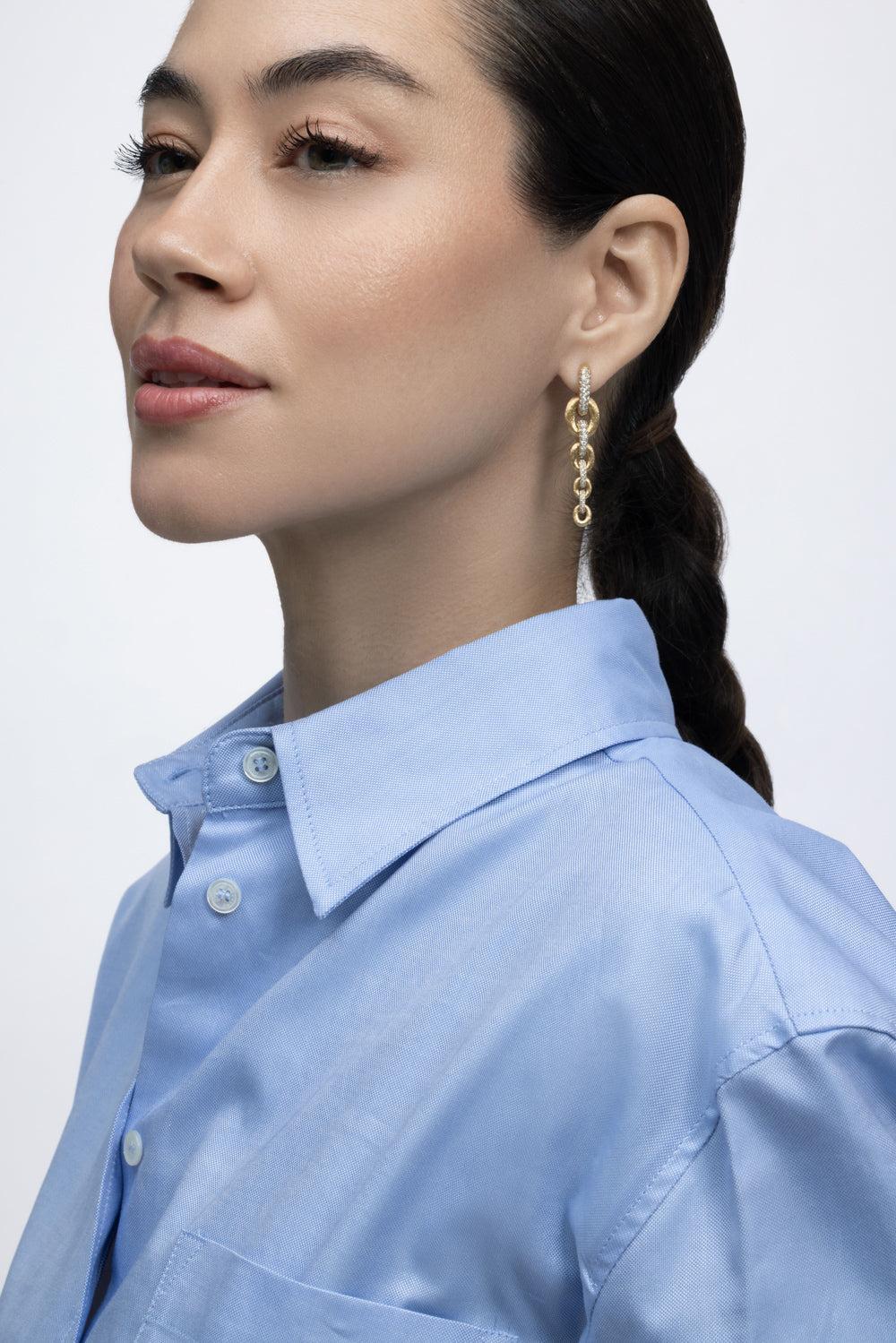 Diamond Libera Aura Four Link Drop Eearrings-YLWGGOLD-JEWELRYFINE JEWELEARRING-NANIS