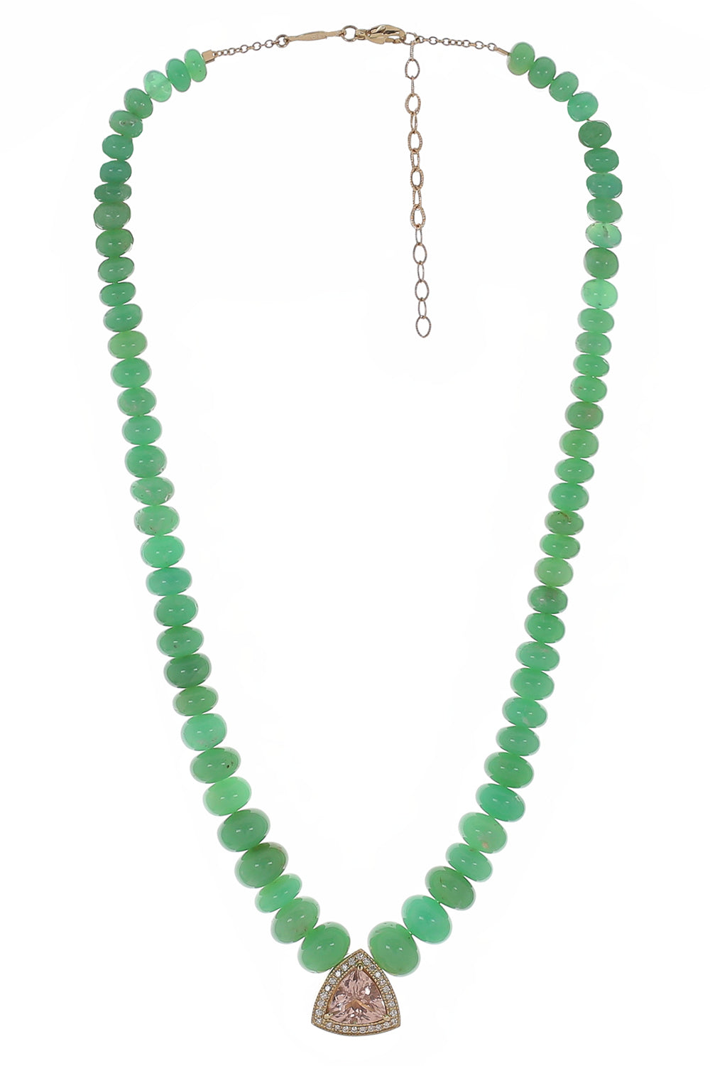 Chrysoprase Morganite Beaded Necklace