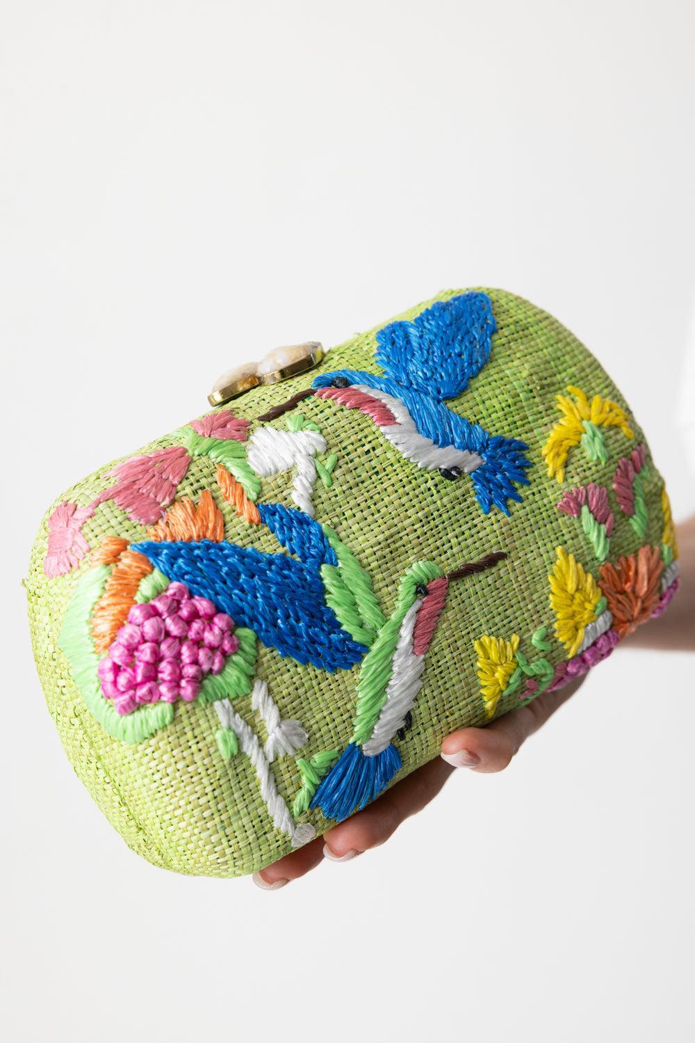 JOSEPHINE HUMMINGBIRD CLUTCH-PISTACHI-O/S-HANDBAGCLUTCHES-SERPUI