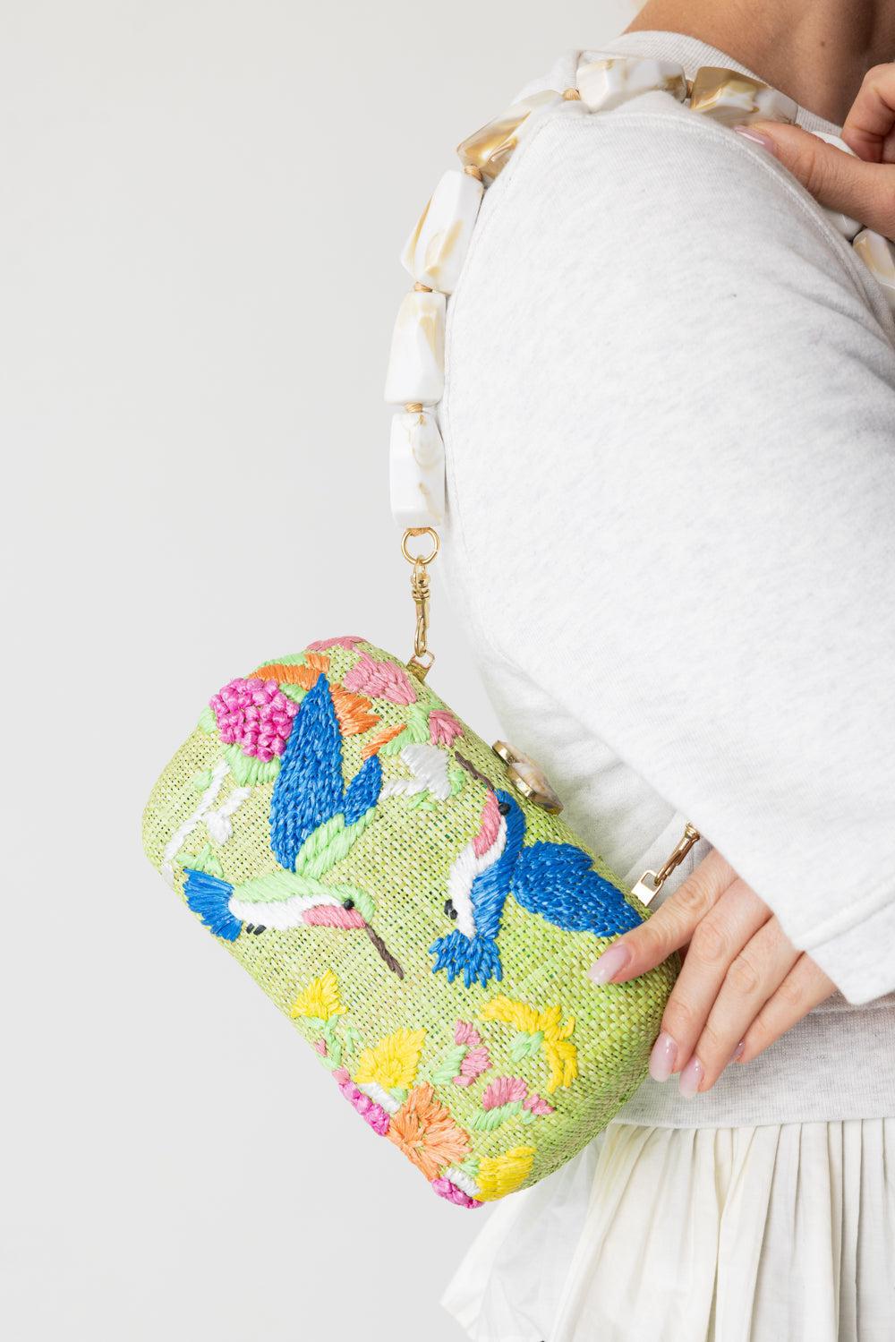 JOSEPHINE HUMMINGBIRD CLUTCH-PISTACHI-O/S-HANDBAGCLUTCHES-SERPUI