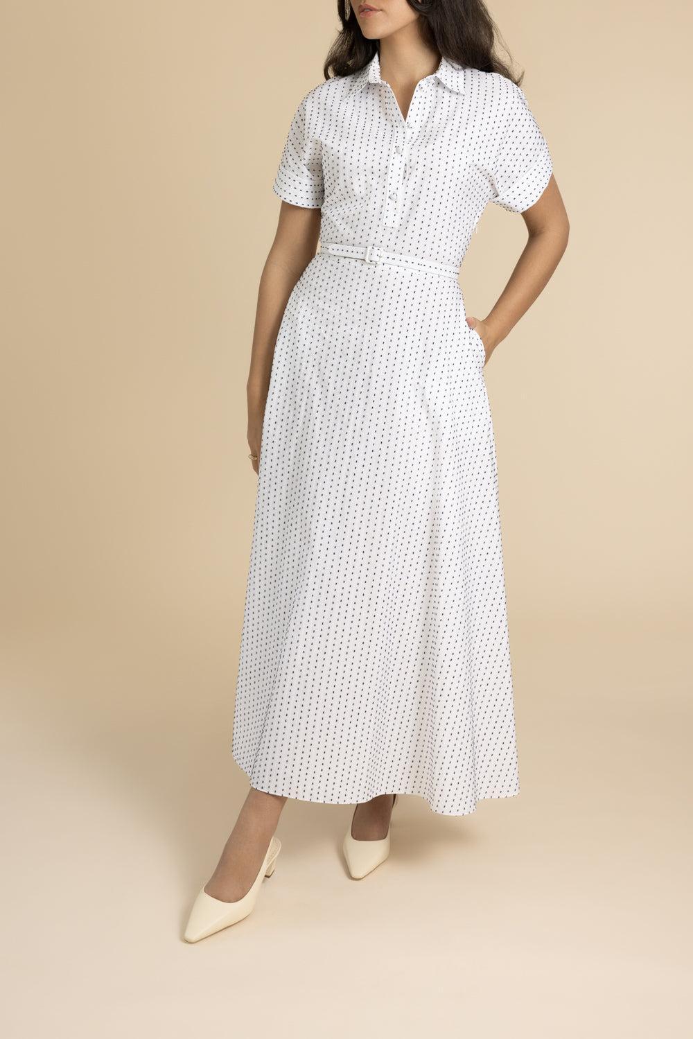 Sadie Dress-WHT/INK-4-CLOTHINGDRESSCASUAL-ADAM LIPPES