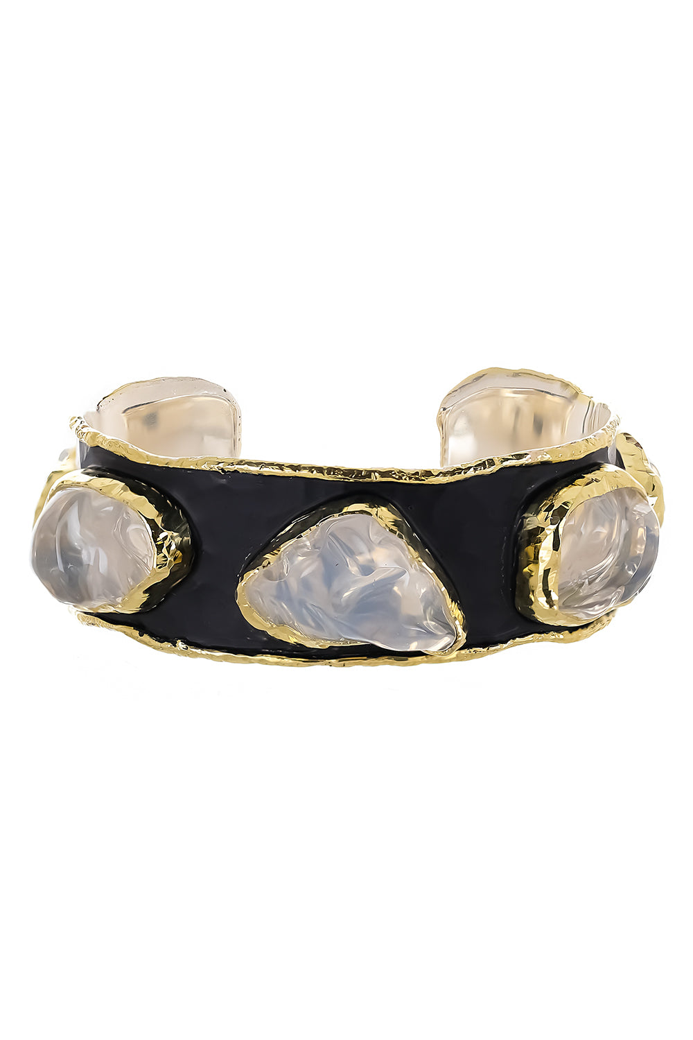 Fire Opal Hammered Cuff Bracelet