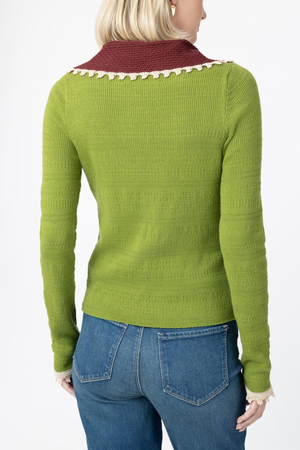 Picket Polo Jumper-GREEN-XS-CLOTHINGTOPSWEATER-LA DOUBLEJ
