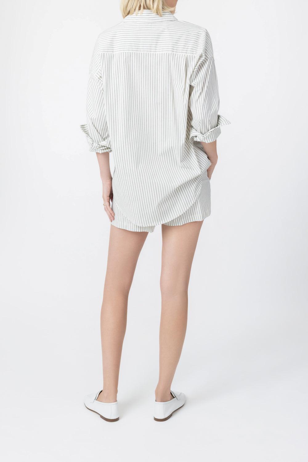 Sunday Shirt - Ivory Black Stripe-STRIPE-0-CLOTHINGTOPBLOUSE-The Lady & The Sailor x Marissa Collections