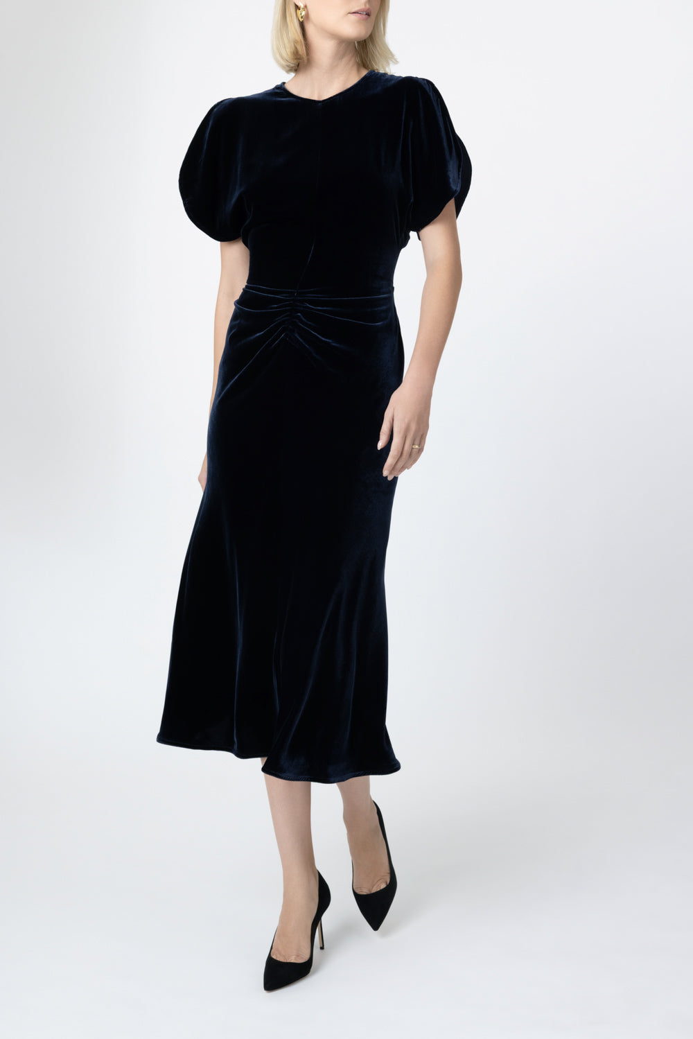 Bela Midi Dress-BLUE-2-CLOTHINGDRESSCASUAL-VICTORIA BECKHAM