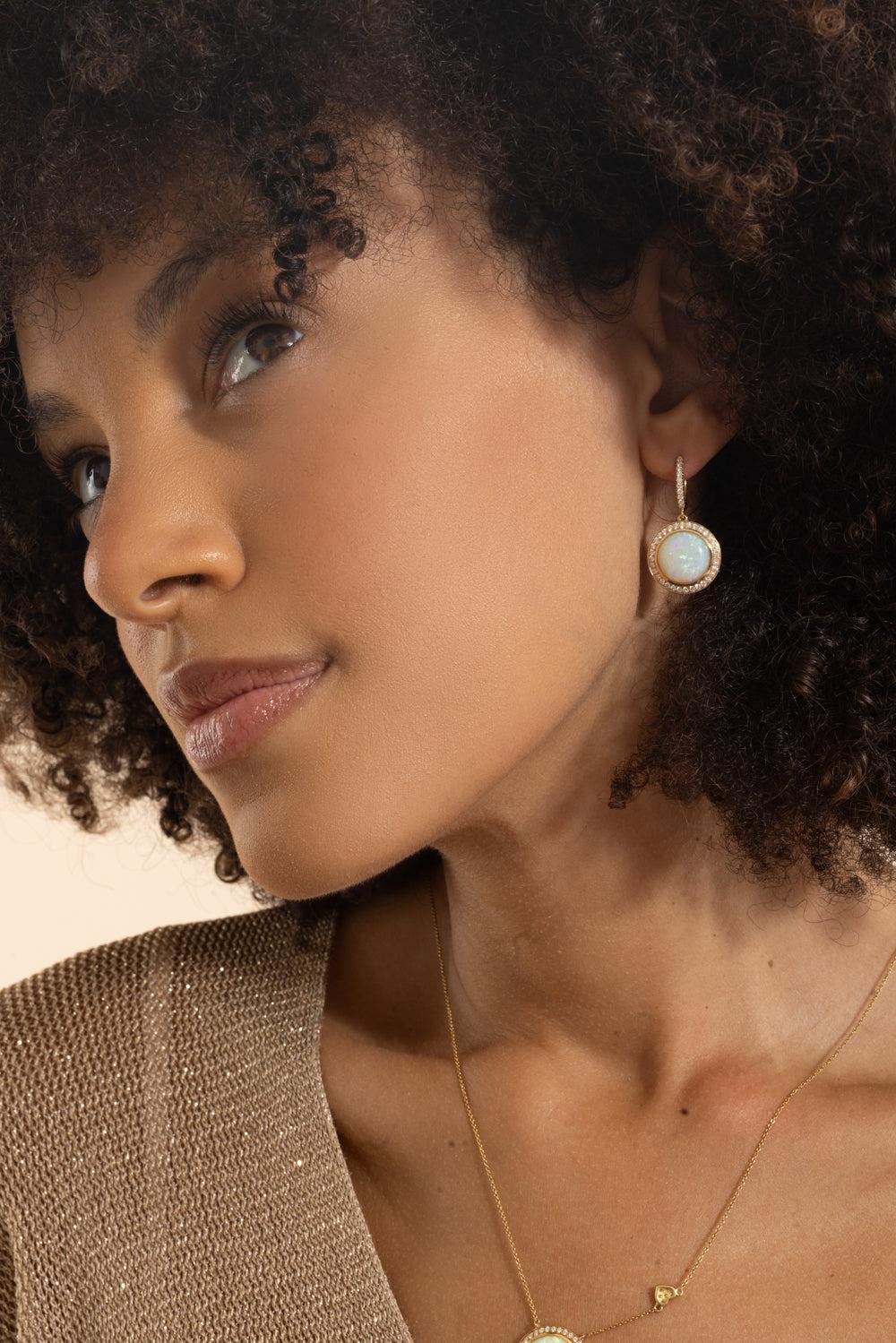 Australian Opal Drop Earrings-YELLOW GOLD-JEWELRYFINE JEWELEARRING-LISA NIK
