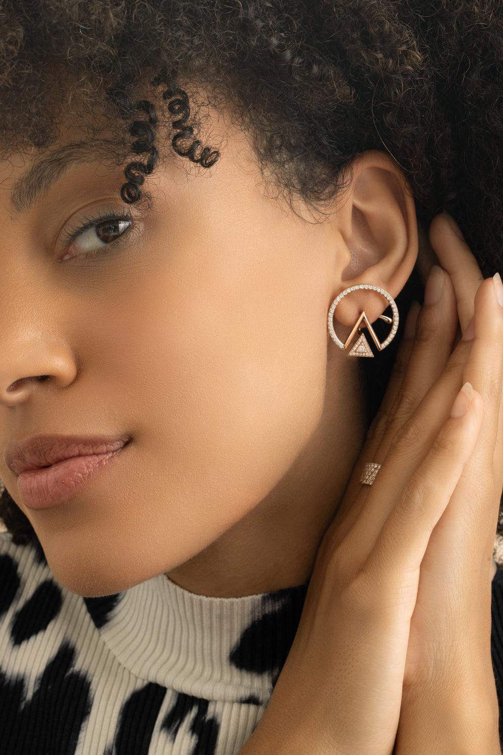 Duality Triangle Earrings-ROSE GOLD-JEWELRYFINE JEWELEARRING-ALESSA JEWELRY