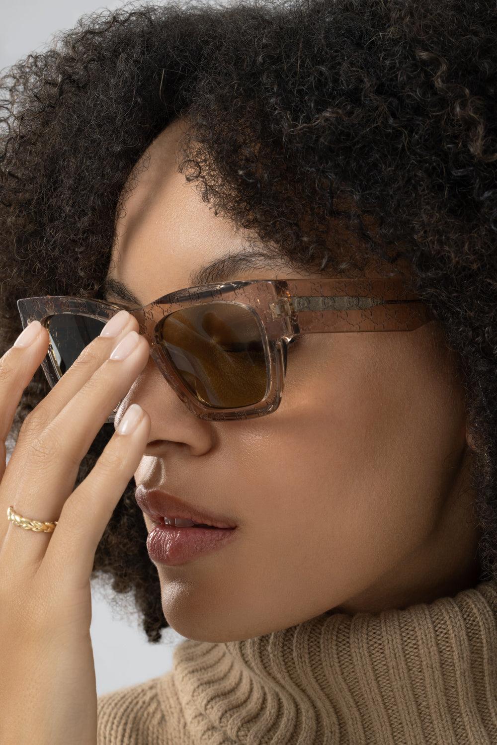  Square Cat Eye Sunglasses-BROWN-ACCESSORIESUNGLASSES-GUCCI 