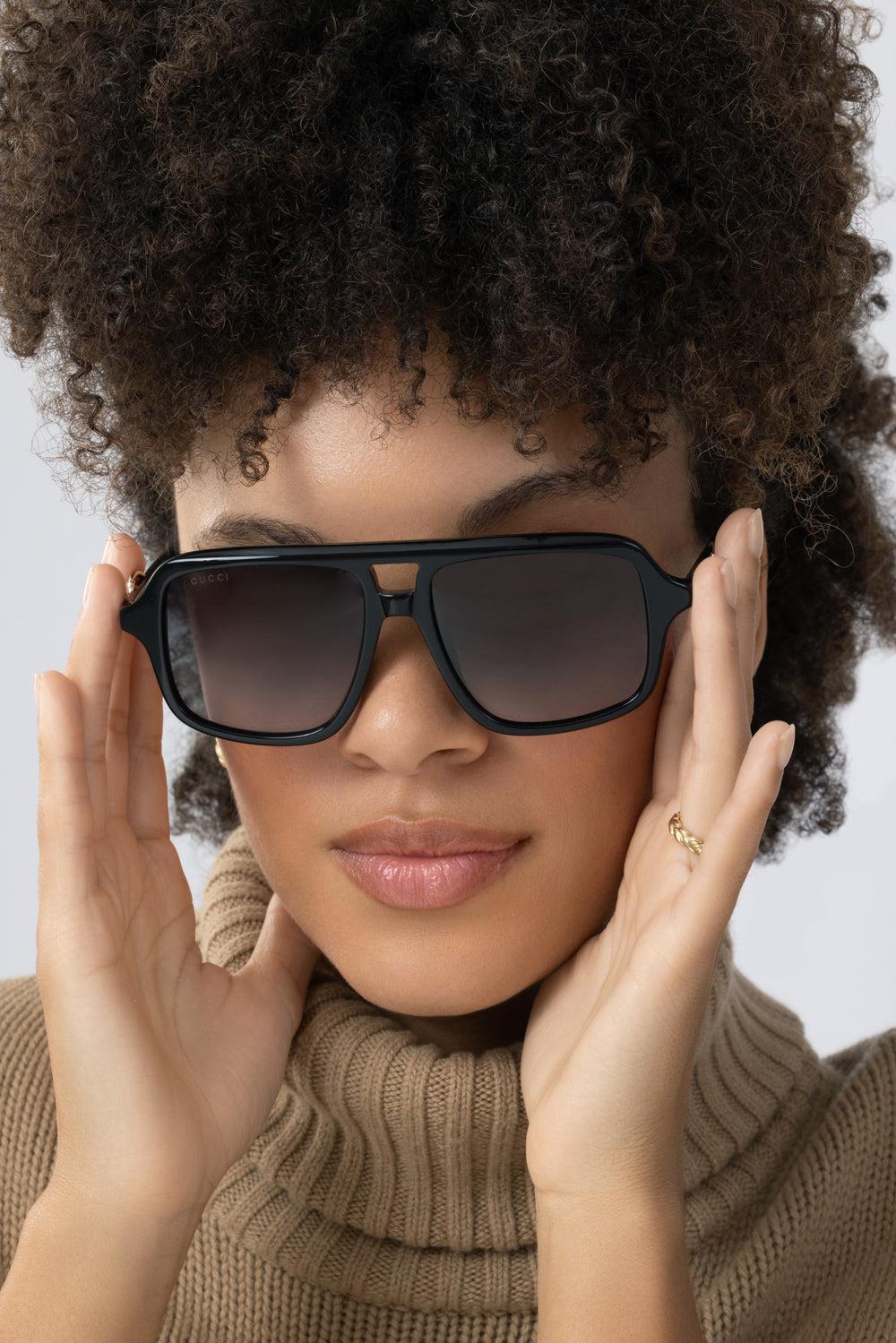  Navigator Sunglasses - Black Grey-BLACK-ACCESSORIESUNGLASSES-GUCCI 