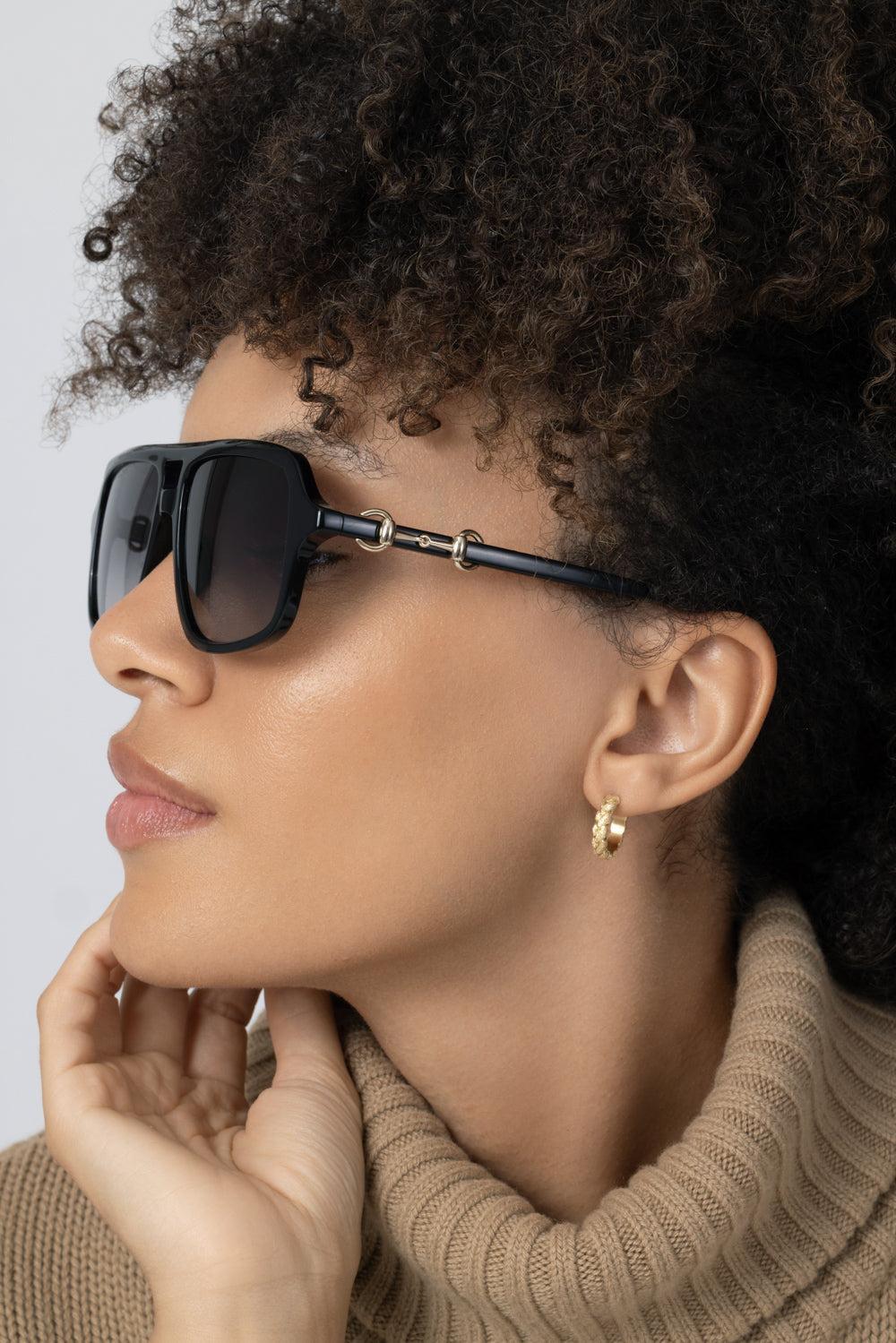 Navigator Sunglasses - Black Grey-BLACK-ACCESSORIESUNGLASSES-GUCCI